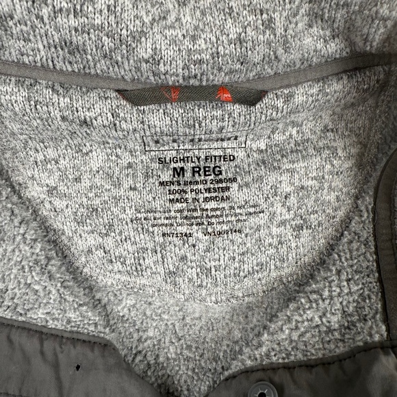 L.L.Bean Sweater Fleece Pullover Heather Grey Men's Slightly Fitted Medium - Picture 3 of 7